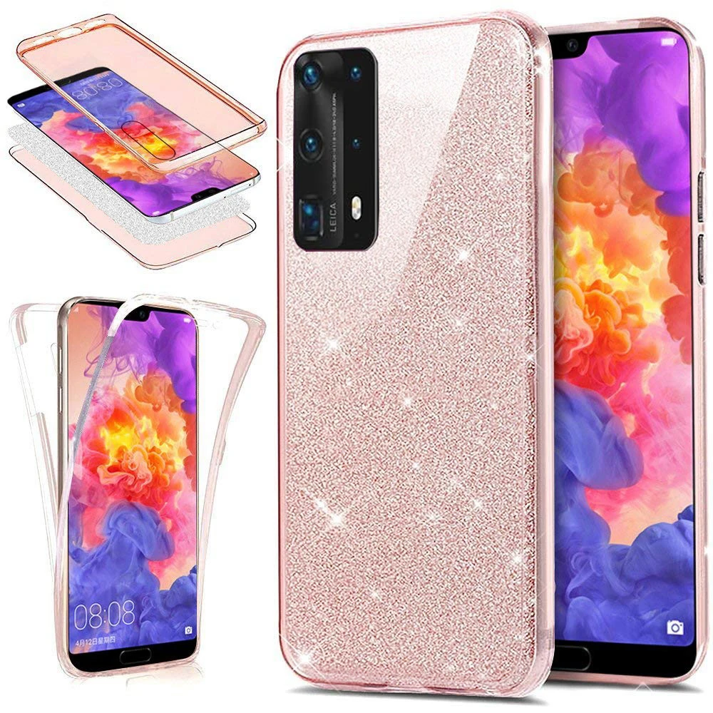 Роскошный блестящий 360 полноразмерный силиконовый чехол для Huawei P40 P30 P20 Lite Pro P10 P9 P8
