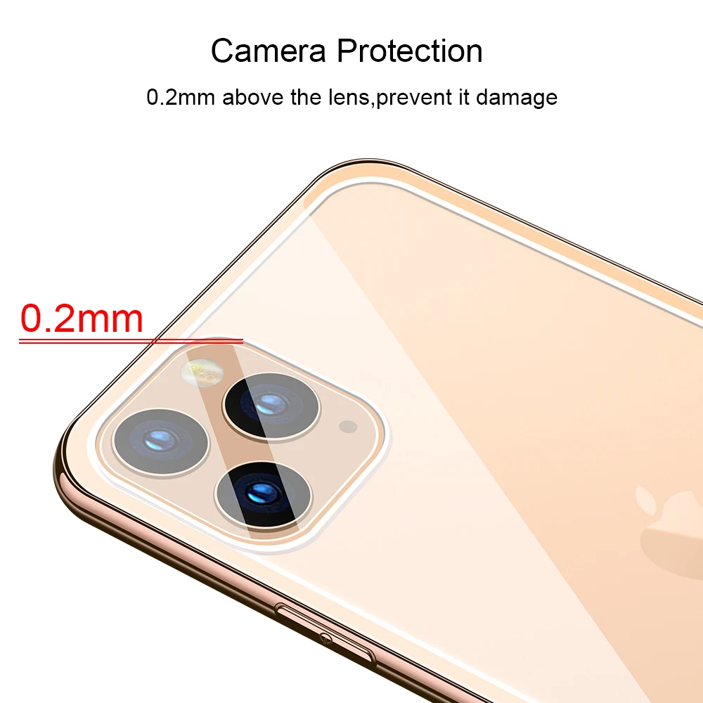 Чехол из закаленного стекла для iPhone X, XR, XS, Max, чехол, Роскошная золотая рамка, защита от царапин, противоударный чехол для iPhone 8, 7, 6, 6s Plus, 11 Pro