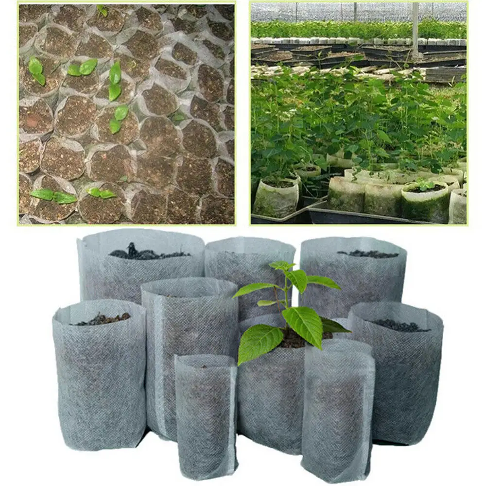 

200Pcs Biodegradable Non-Woven Nursery Bag Flower Plant Seedling Grow Garden 8 * 10 CM Plant Grow Bags