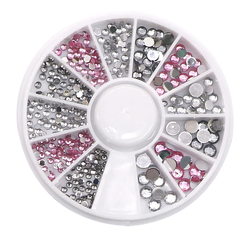 1 коробка розового и белого цвета усеяны искусственными драгоценными камнями Для