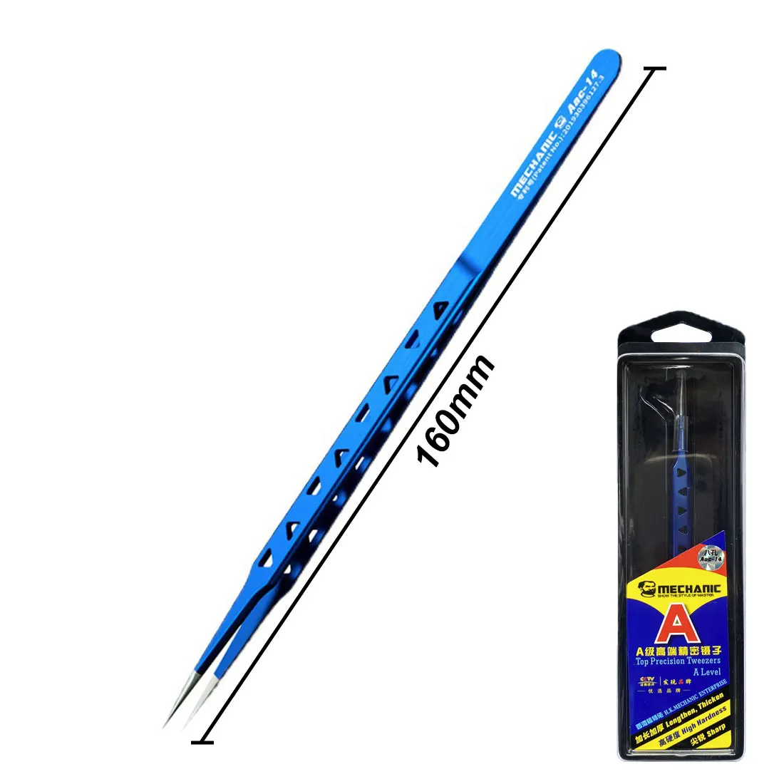 

Hollow heat-dissipating mechanical tweezers thick and high hardness slender tweezers, used for mobile phone PCB IC tweezers rep