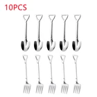 10 шт., ложка для кофе, из нержавеющей стали