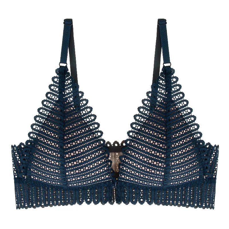 

SVOKOR Sexy Lace Bras Women Front Closure Adjustable-straps Underwear Wire Free Push Up Girl Backless Bralette Comfortable