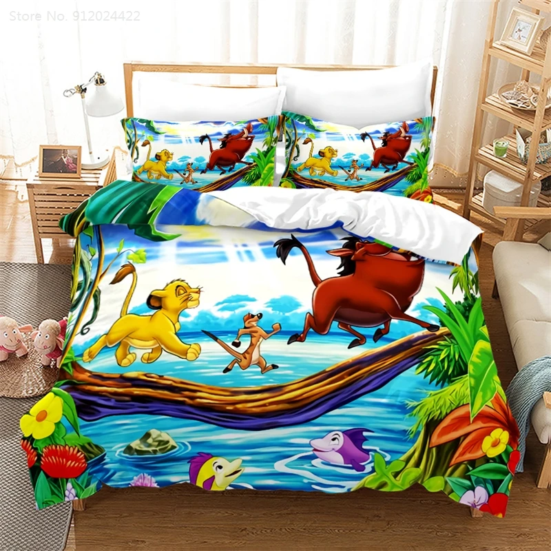 Simba Duvet Covers The Lion King Size Bedding Set 3d Cover 220x240 Disney Pillowcase Mufasa Bed Linen for Children | Дом и сад