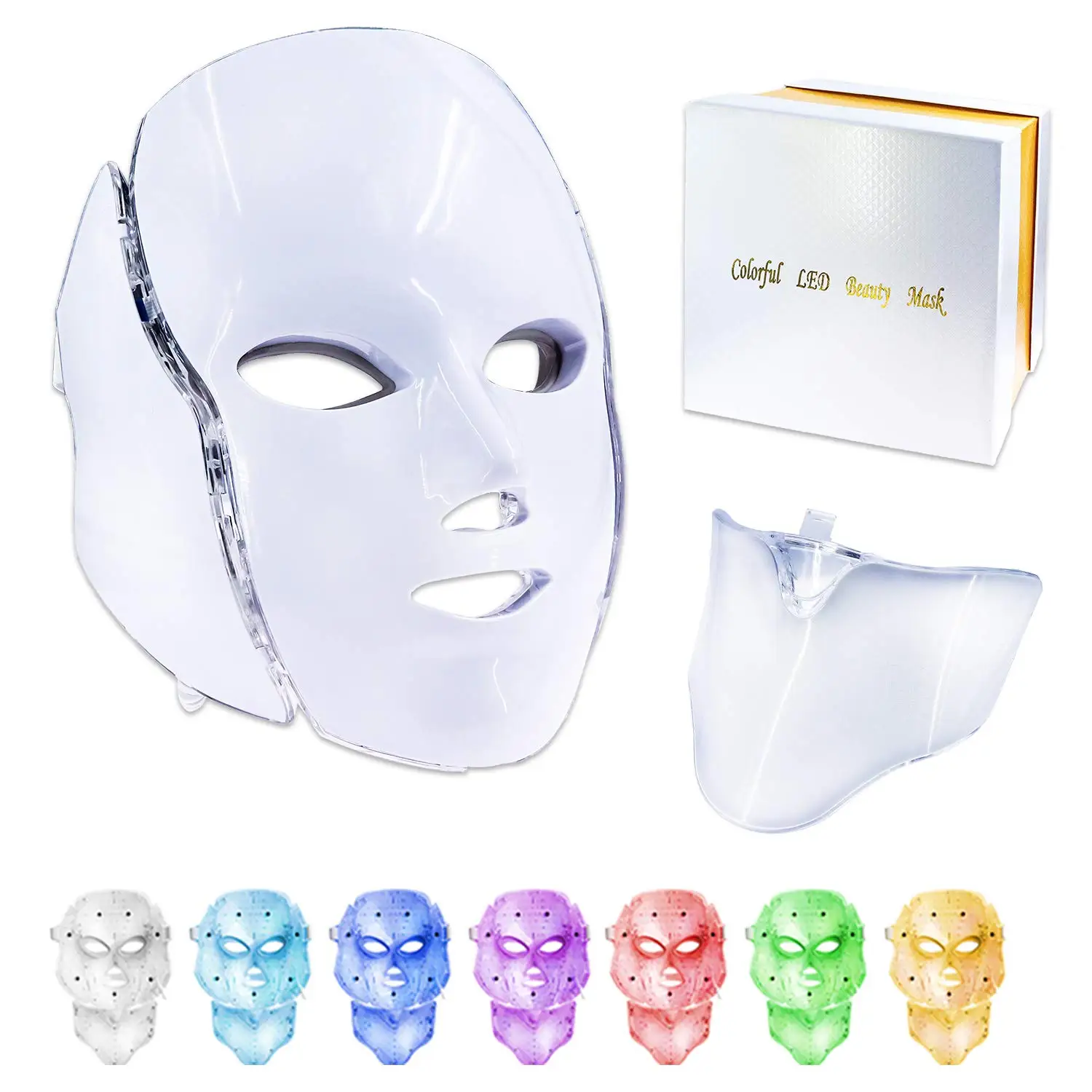 

Led Face Mask Light Therapy Acne Reduction Skin Rejuvenation Photon Mask 7 Color Led Light Therapy Facial Skin Care Beauty Mask
