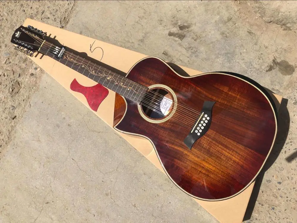 lefty koa гитара для левшей 12 струн гитара подлокотник скошенный cutway 12 струн акустическая электрогитара