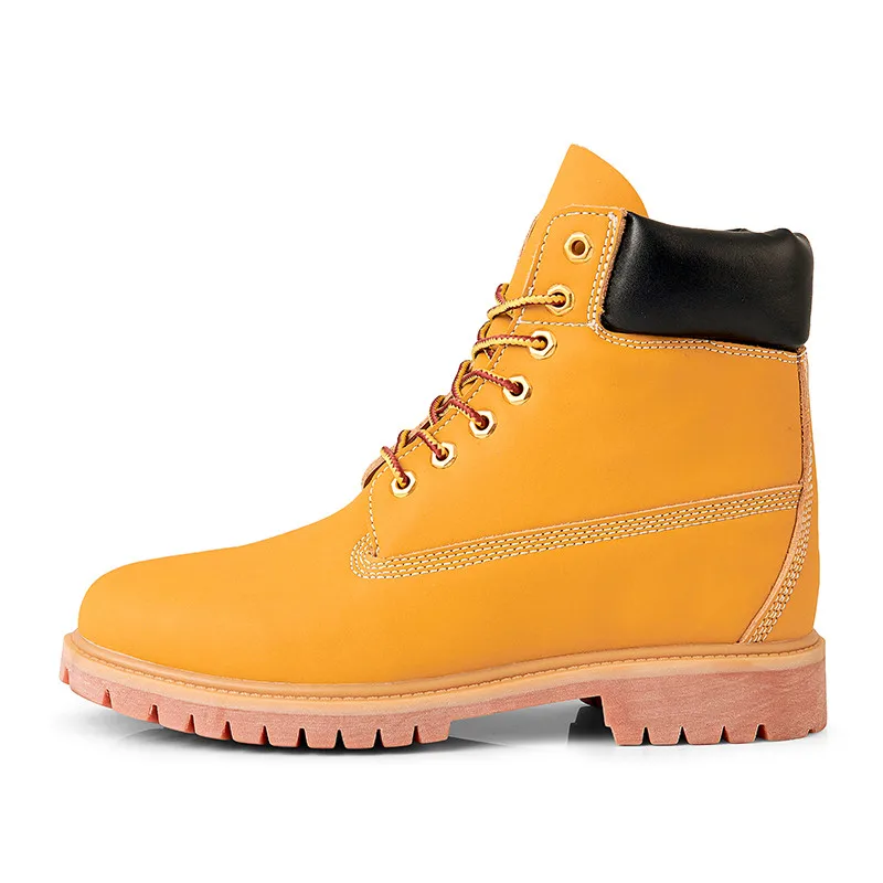 

Осенние короткие сапоги для мужчин и женщин, двухслойные кожаные мужские сапоги, женские сапоги Martens, большие размеры 35-45