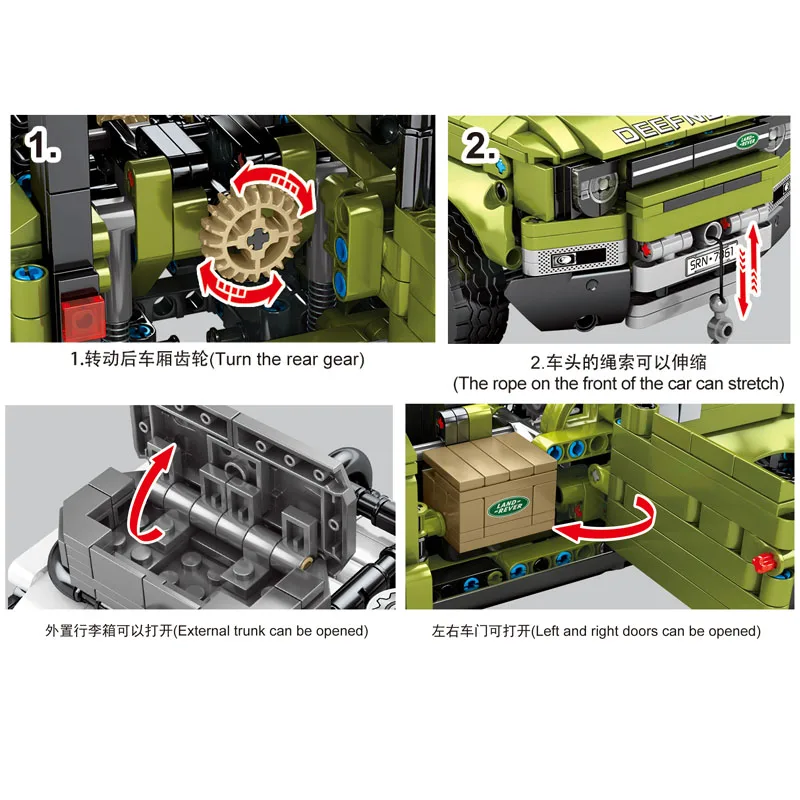 1:14 Technic Car Series 42110 Land SUV Rover Defender Assembly Building Blocks Toys As Kids рождественские