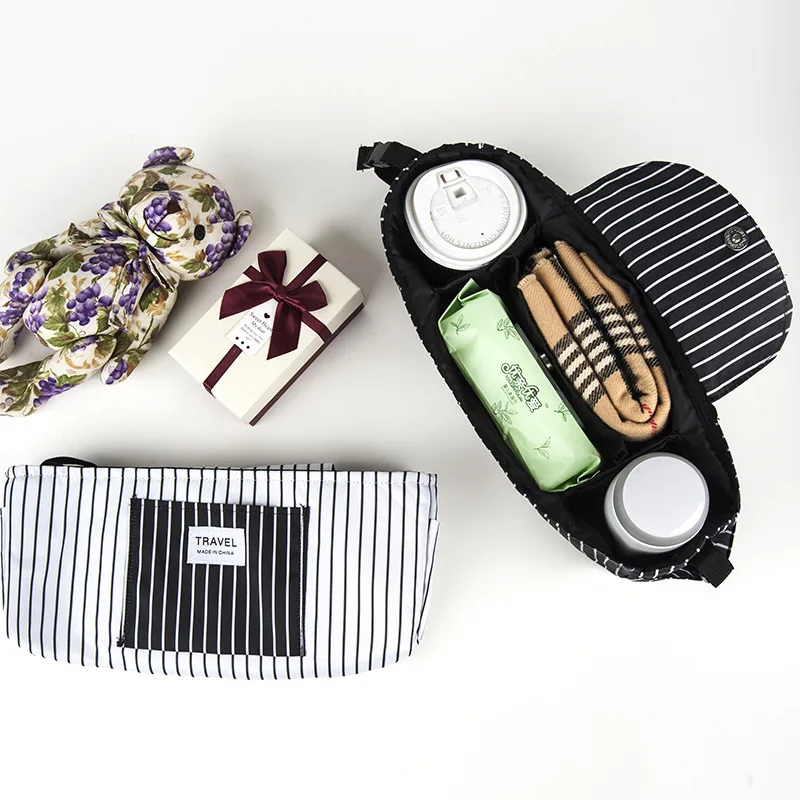 Коляска Органайзер полосатый коляска сумка Мама Пеленки сумки подстаканник