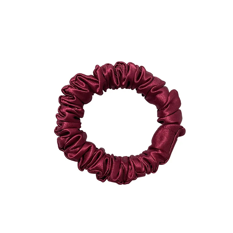 

Free shippping 22mmi women pure silk white hair scrunchies cute gum girls basic 2cm Hair Tie Ponytail Holder