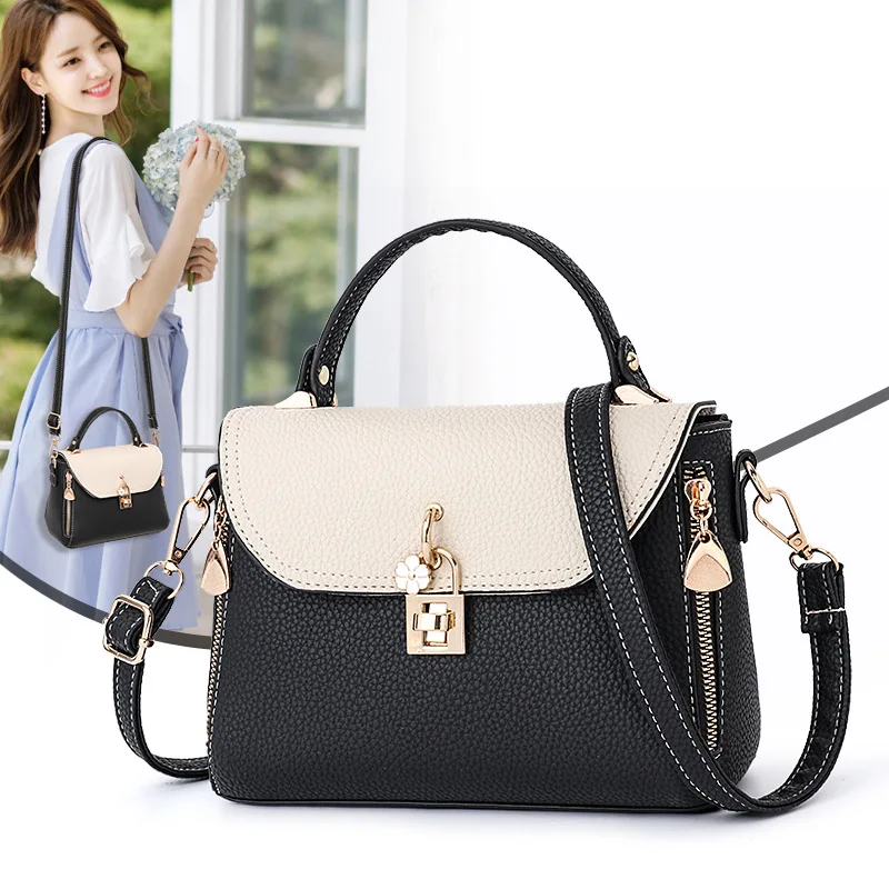

Ladies bag new fashion casual handbag Small square bag Korean version of the shoulder bag Messenger bag jinsuo 22X10X17cm