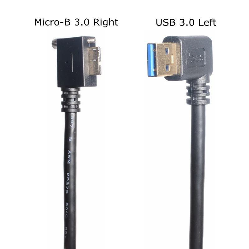 Кабель Micro USB 3 0 90 градусов правый B до левый A Мужской Двойной угловой 5 Гбит/с