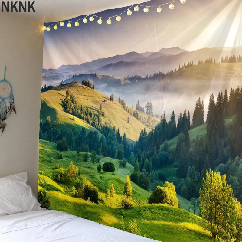 

Beautiful wooded mountains Printed Large Wall Tapestry Cheap Hippie Wall Hanging Bohemian Wall Tapestries Mandala Wall Art Decor