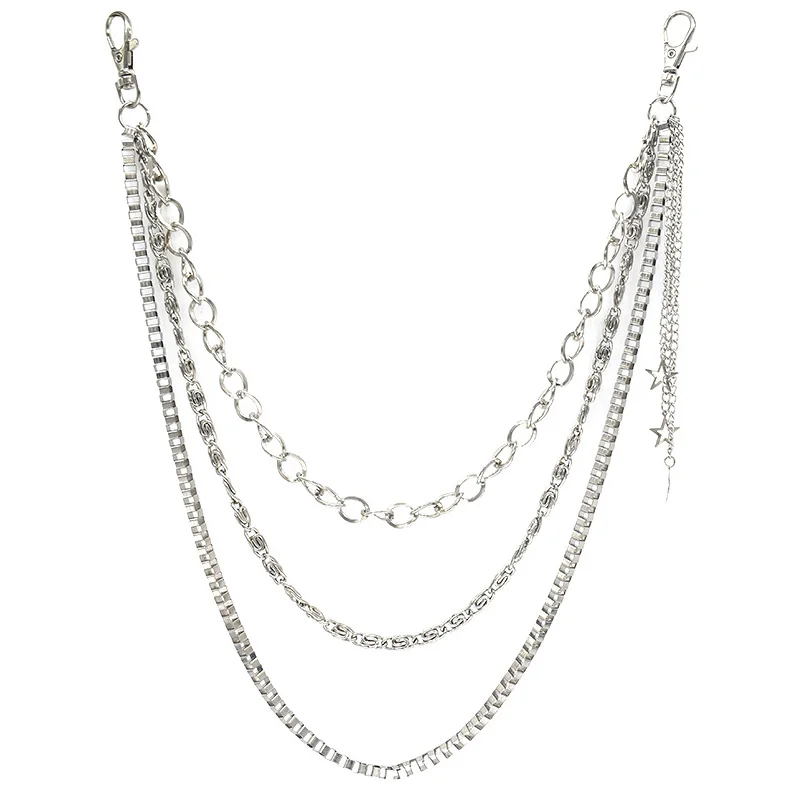 Цепочка кошелек многослойная для мужчин и женщин аксессуар ключей в стиле панк