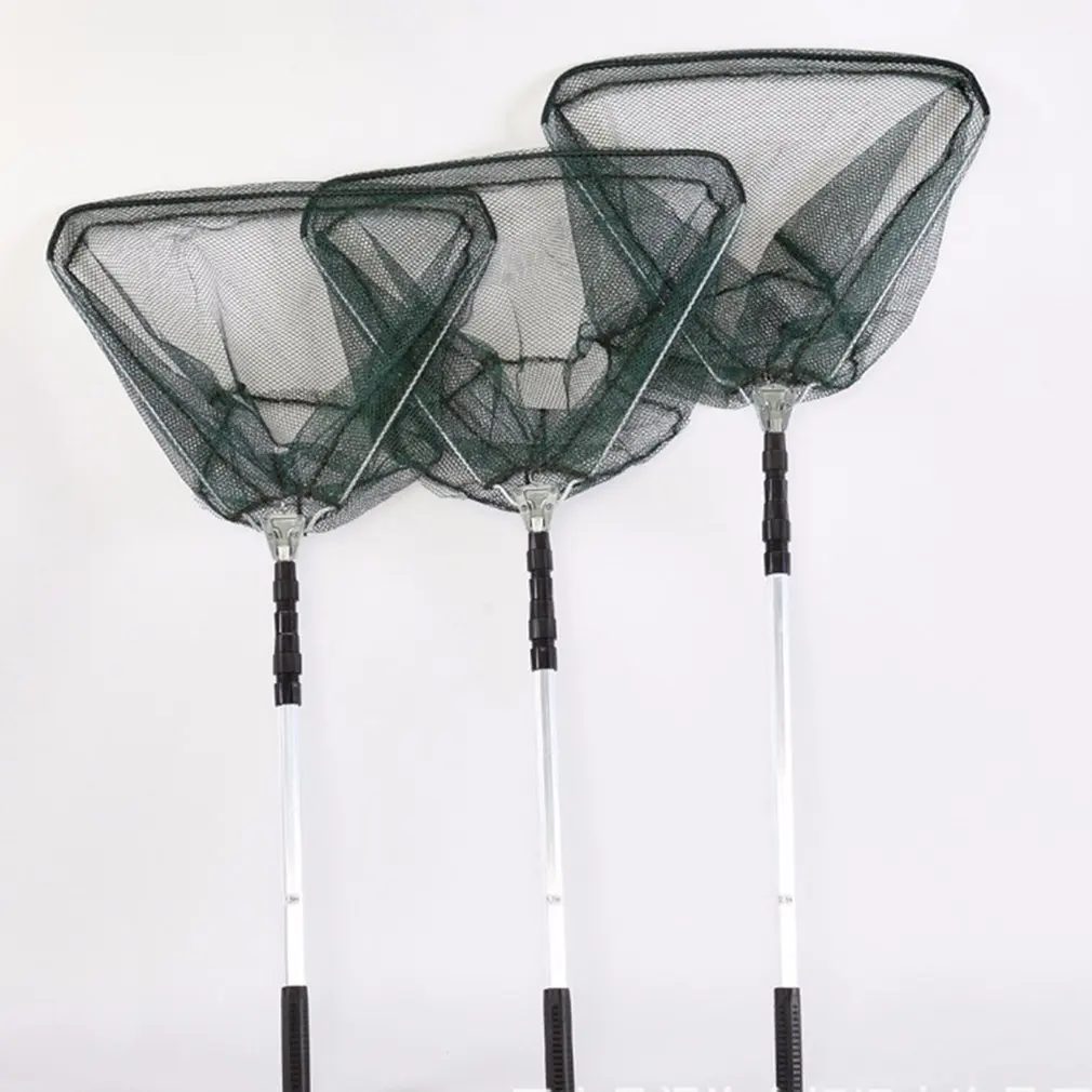 

Portable Aluminum Alloy 1.5/1.7/2.1m Retractable Triangle Fold Fishing Nets Fly Fishing Hand Dip Net Fishing Tackle Fishing Tool