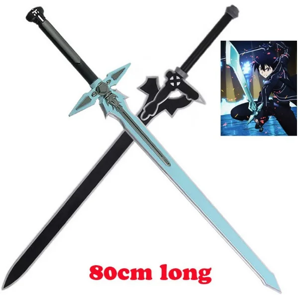 blackwhite 2 шт./компл. 80 см обувь для вечеринки в Стиле косплей Sword Art Online(SAO), 1: 1 Арка «призрачная пуля»(ggo) оружие из «Sword Art Online»), Арка «призрачная пуля»(Elucidator/Темный Repulser Косплэй меч полиуретановая пена детские игрушки - Color: blackwhite