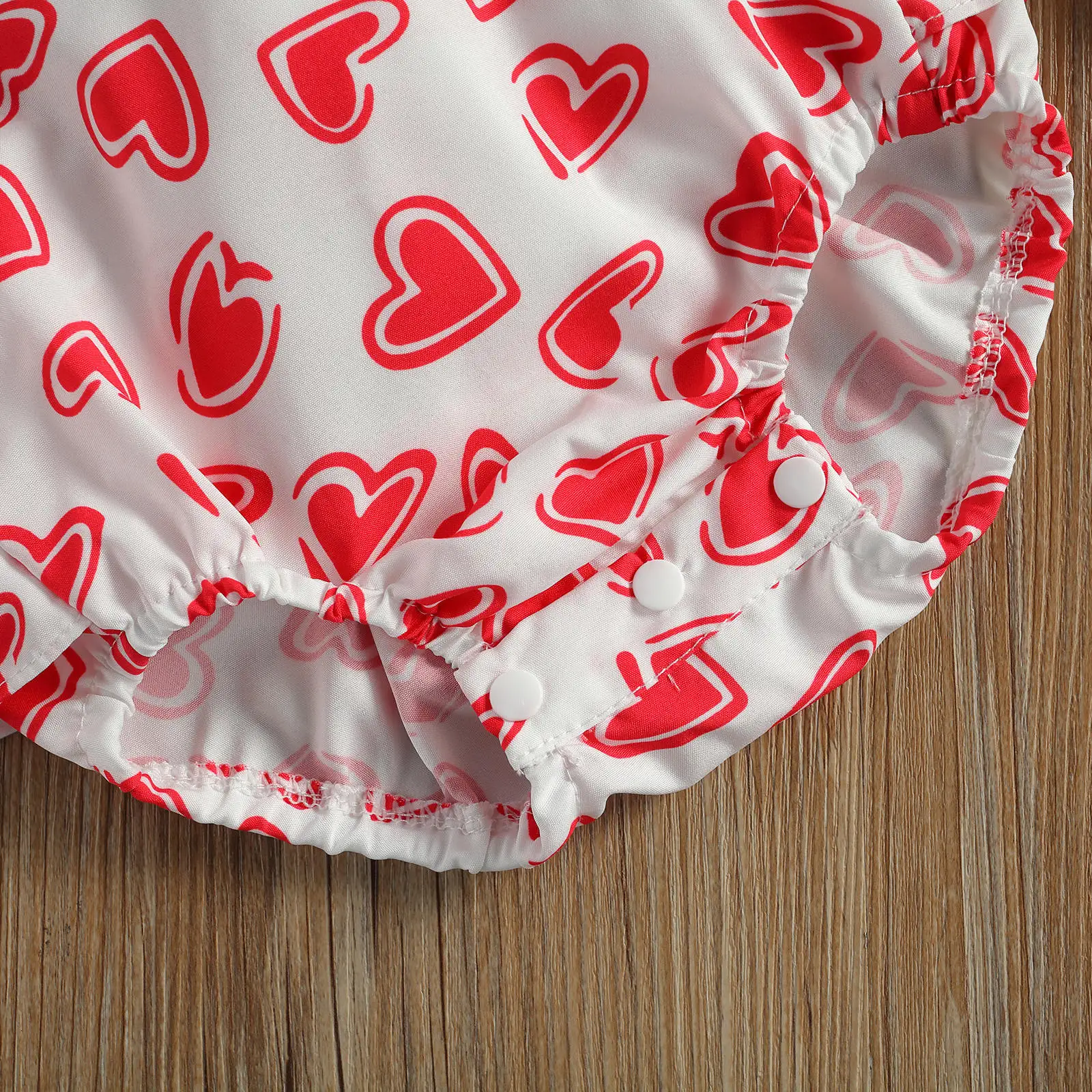

Newborn Baby Girls 2-piece Outfit Set Heart Print Romper+Headband Set for Kids Girls