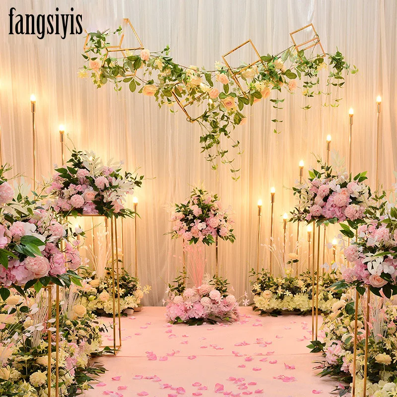 

40cm Artificial flower pompom table centerpiece ball decor wedding backdrop silk flower ball road lead floral bouquet wall rose