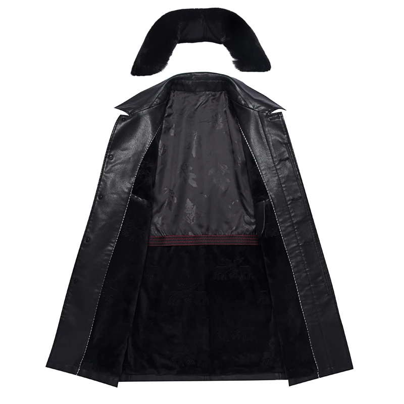 Большая брендовая Зимняя Толстая кожаная одежда 8XL 6XL 5XL 4XL повседневная