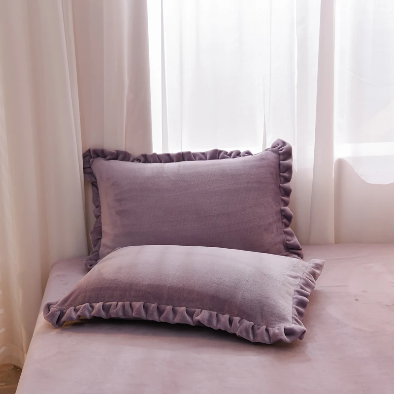 1pc thinken flannel fleece coral pillowcase cover on bedding Warm and comfortable Home Decoration Pillow case Covers | Дом и сад