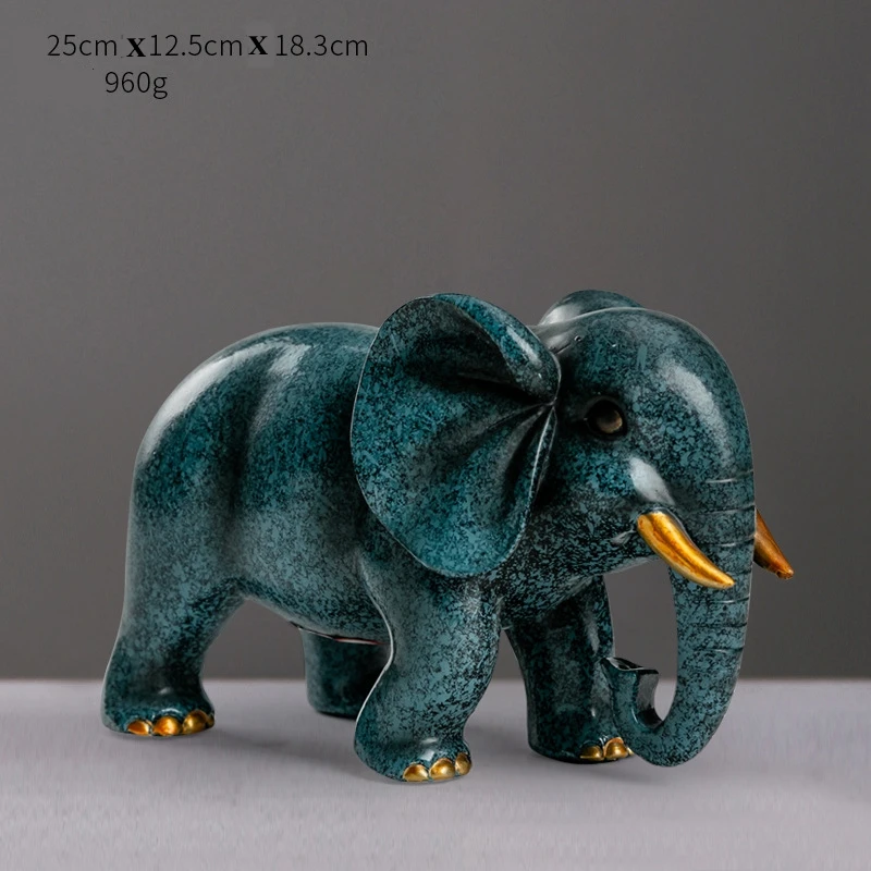 

European Style Lucky Home Decoration Elephant Ornaments Ceramic Living Room Entrance Office Luxury Furnishings Wedding Gifts