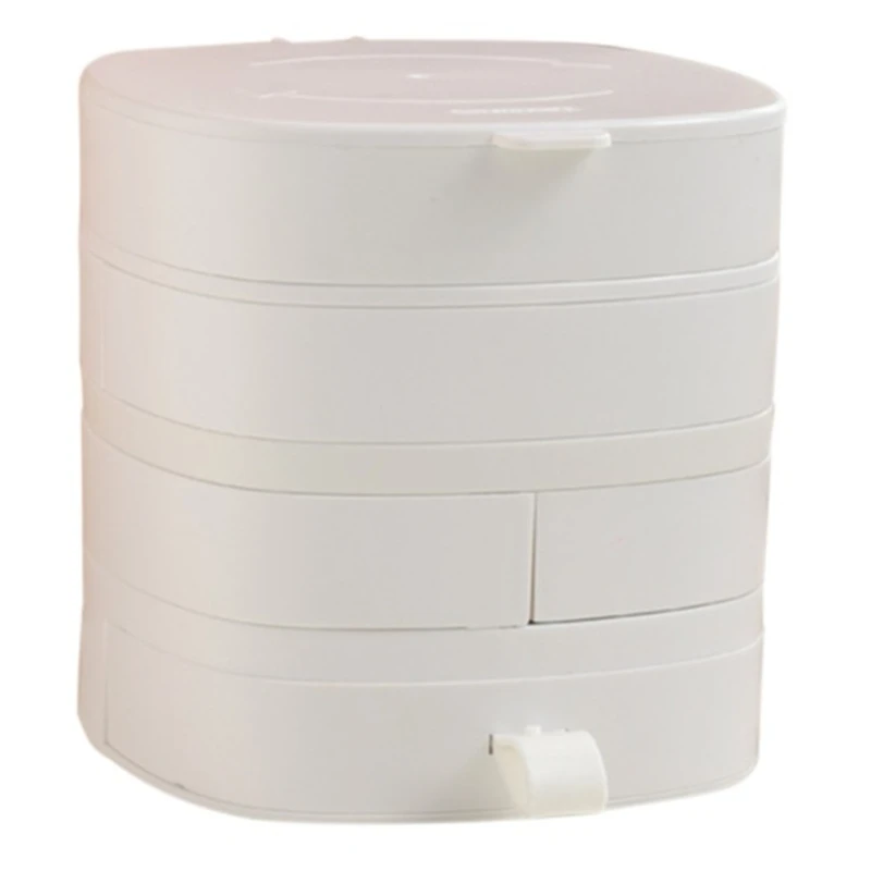 

Rotatable Women Jewelry Storage Box Fashion 4-Layers Necklace Earrings Rings Storage Tray Case Birthday Gifts