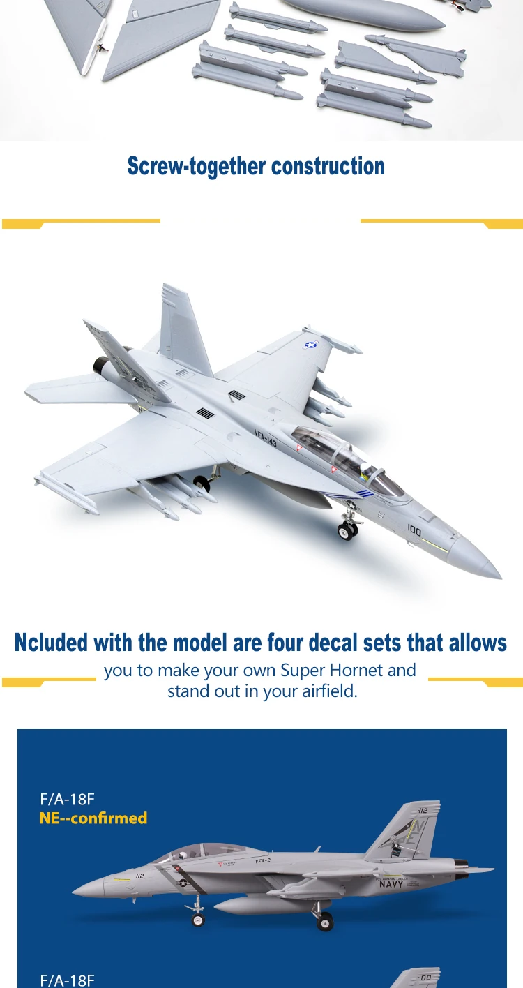 Радиоуправляемый самолет FMS F/A-18F F18 Super Hornet V2 70 мм воздуховод вентилятор EDF струйная шкала модель самолета PNP 6S 6CH с створками