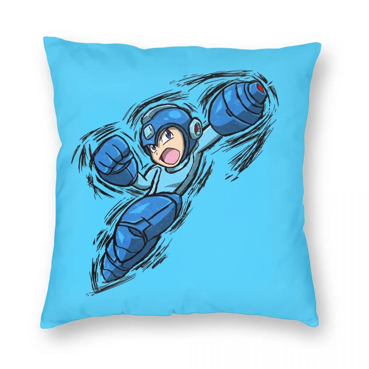 

Mega Man Square Pillowcase Polyester Linen Velvet Printed Zip Decorative Throw Pillow Case Home Cushion Cover