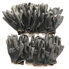 24 шт.оптовая продажа, 12 пар носочков на PU нитрил Безопасность покрытие рабочие перчатки с покрытием ладони перчатки Механика рабочие перчатки в Китае (стандарты CE сертифицированный EN388 4131X