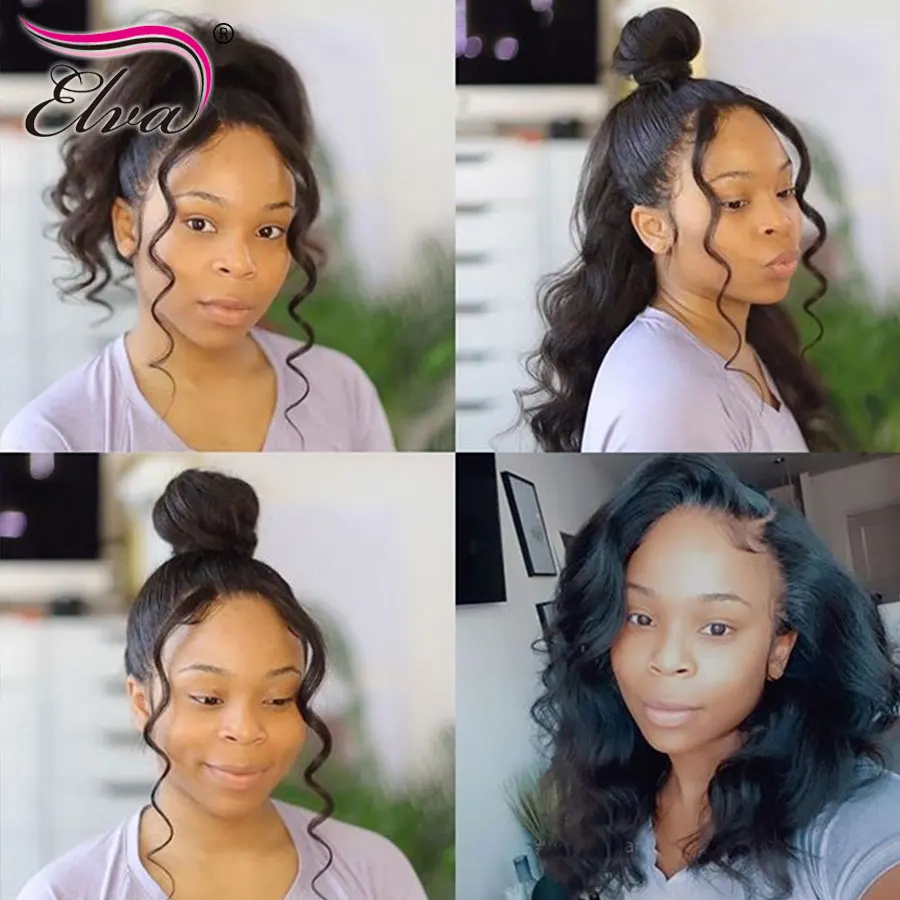 Объемный волнистый полный кружевной парик с детскими волосами бесклеевые полные