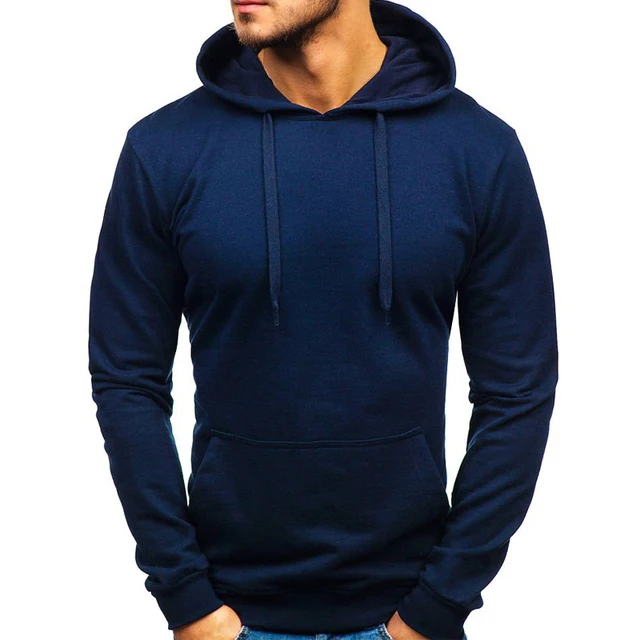 

Men's Casual Hoodies Sweatshirts Solid Color Black Gray Red Hooded Pullovers Tops New Arrival 2021