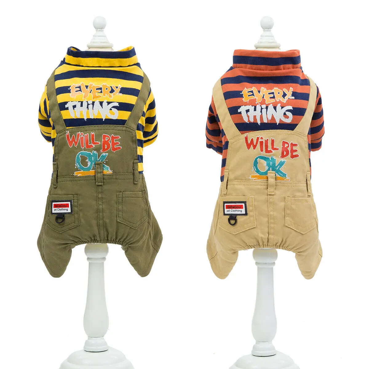 

Pet Classic Dog Clothing Striped Four-legs Bib Pants Cat Winter Warm Jumpsuit Products