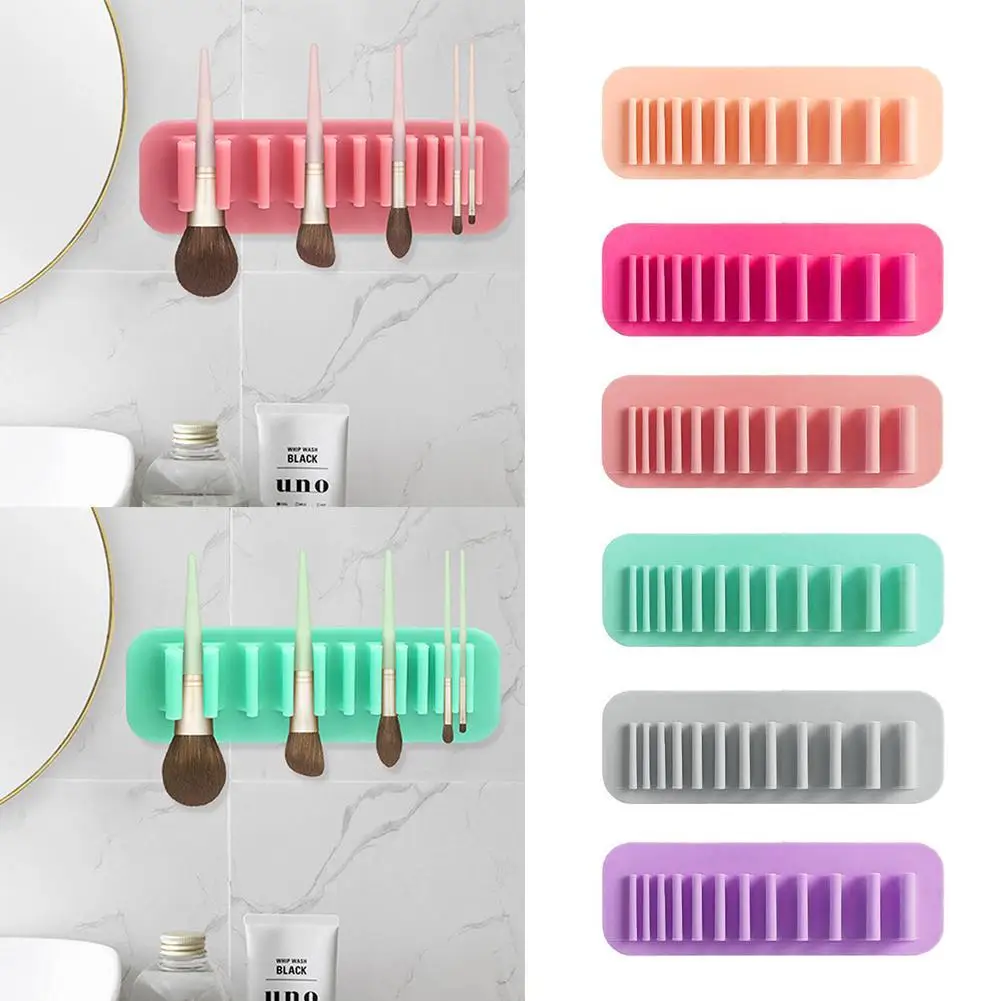 Силиконовые ногтей кисти для макияжа Организатор полка-витрина косметики
