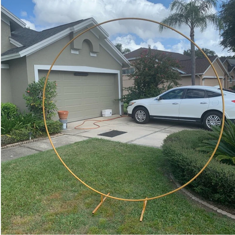 

Iron Circle Wedding Birthday Arch Decoration Background Wrought Props Outdoor Lawn Round Backdrop Wedding Frame Wedding decor