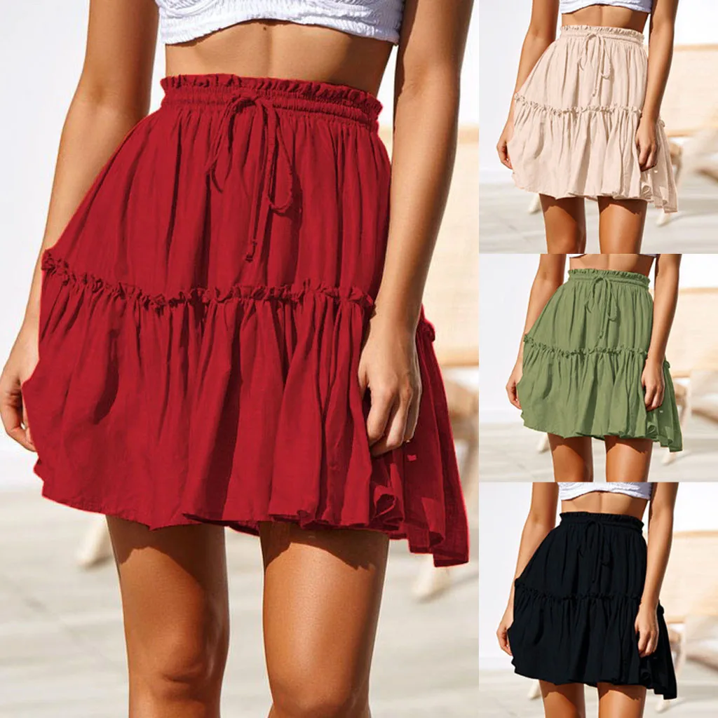 Бесплатная Страусиная Женская юбка гофрированная кружевная плиссированная