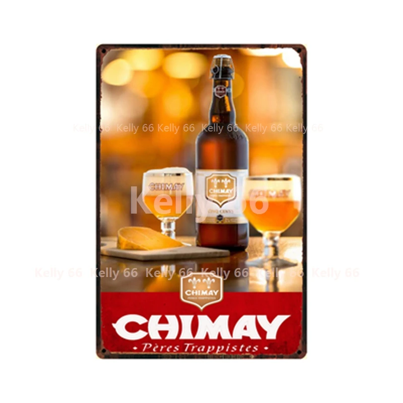 [Kelly66] Бельгия вина Grimbergen бред Chimay пива Оловянная металлическая табличка домашний