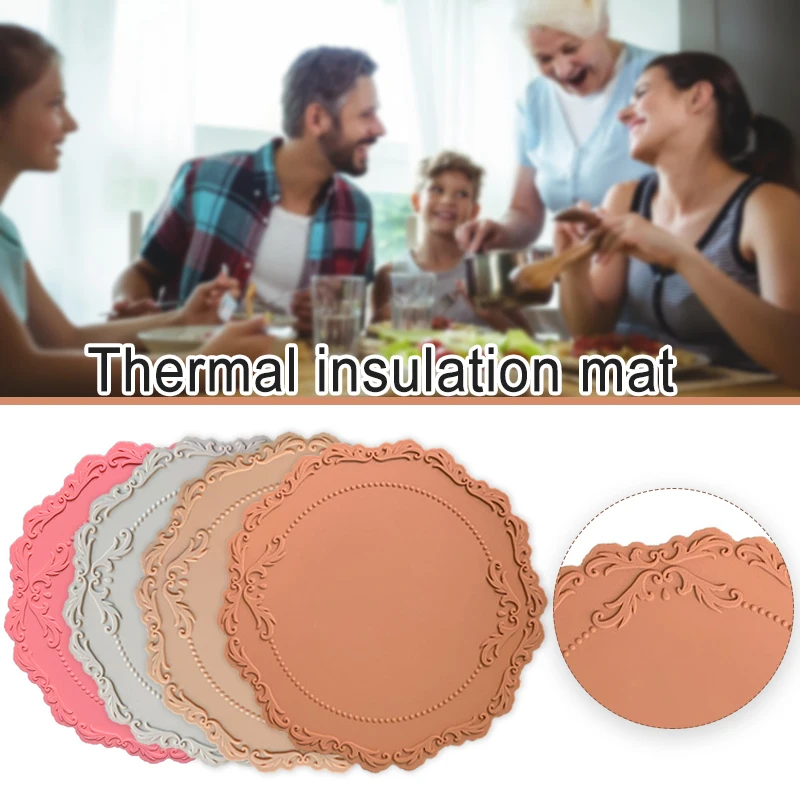 

Cup Holder Coasters Anti-Scalding Cup Coasters Heat Resistant Silicone Mat Non-Slip Pot Holder Table Placemat Pads Table Decor