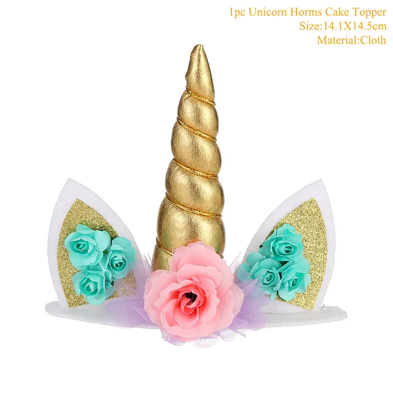 Gold Cake Topper Taoup милые воздушные шары в виде единорога на день рождения, 10 шт., 12 дюймов, латексные воздушные шары, конфетти, воздушные шары на день рождения детей, вечерние воздушные шары в виде единорога - Цвет: Gold Cake Topper