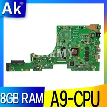 Akemy E402BA with A9-CPU 8GB RAM mainboard For ASUS VivoBook E402 E402B E402BA E402BP Laotop Mainboard E402BA Motherboard Test