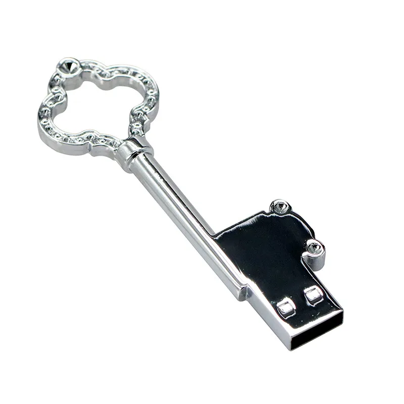 Сердце ключ USB флэш-накопитель ювелирные изделия Алмазный ключ ручка-накопитель 4G 8GB 16GB 64GB Флешка карта памяти Usb флешка водонепроницаемый металлический ключ
