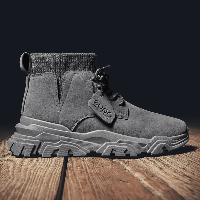 Мужские кожаные ботинки удобная зимняя теплая обувь мужские мотоботы ботильоны