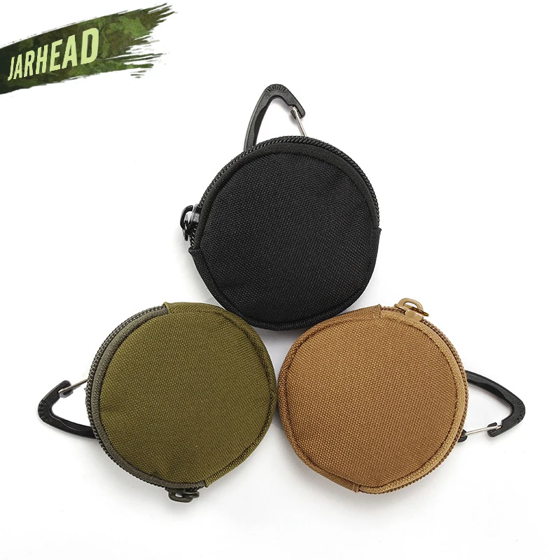 Нейлоновый открытый круглый карман для монет сумка гарнитуры маленькая MOLLE чехол