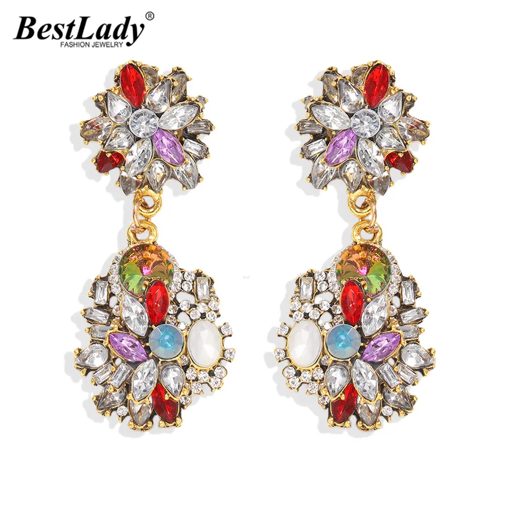 Великолепные разноцветные висячие серьги Best Lady для женщин богемные Подвесные в