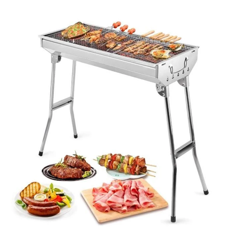 

BBQ Barbecue Grills Burner Oven Outdoor Garden Charcoal Barbeque Patio Party Cooking Foldable Picnic fo stainless steel Portable