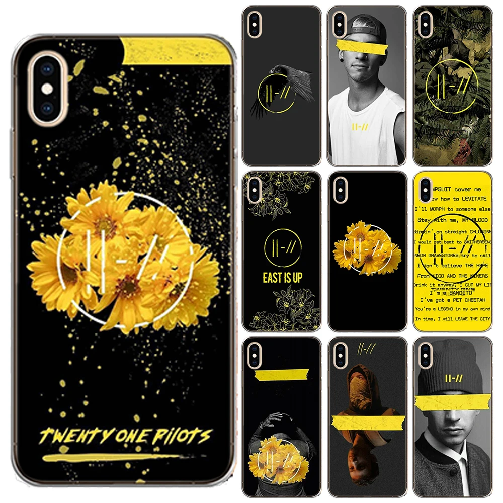 Мягкий ТПУ Черный чехол Twenty One Pilots 21 для iPhone 12 11 Pro Max X XS XR 8 7 6 6S Plus 5 5S SE 10 силиконовые
