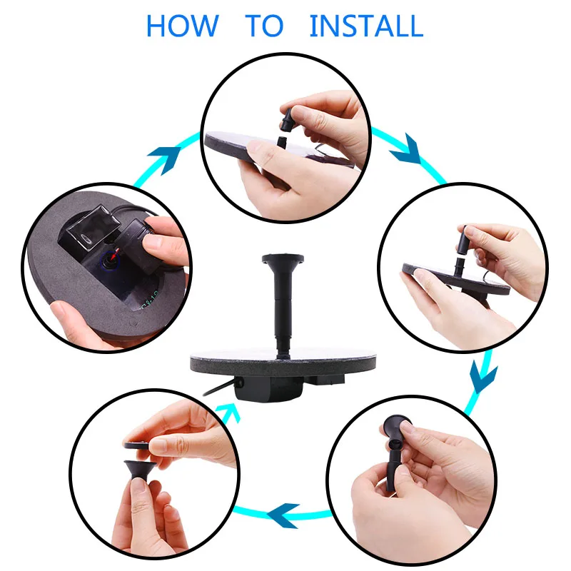 Мини-фонтан на солнечных батареях садовый бассейн пруд плавающая солнечная