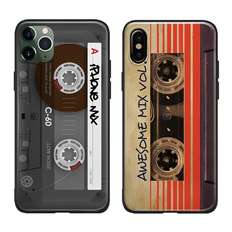 vintage cassette tape retro style for iphone se 6 6s 7 8 plus x xr xs 11 12 13 pro max 13 mini soft silicone phone case cover free global shipping