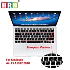 Чехол HRH силиконовый для MacBook Air 13 A1932 2018 выпуска, с русской, французской, португальской, шведской, итальянской клавиатурой