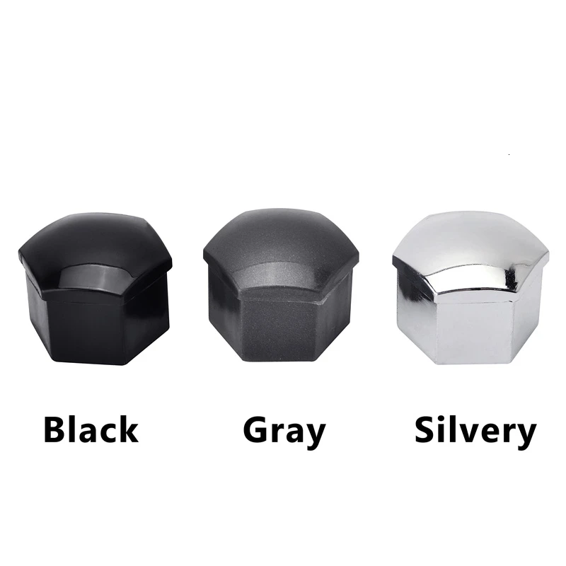 NS Modify 20pcs 17mm Car Tyre Wheel Hub Covers Wheel Nut Bolt Head Cover Cap Locking Caps For Audi A4 A5 A6 Q3 Q5