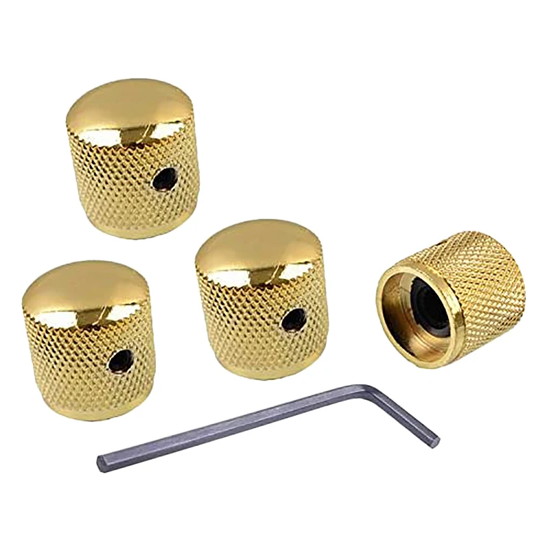 

4Pcs Metal Volume Tone e Tone Guitar Speed Control Knobs with Screws for Fender Strat Telecaster Gibson Les Paul Electric Gui